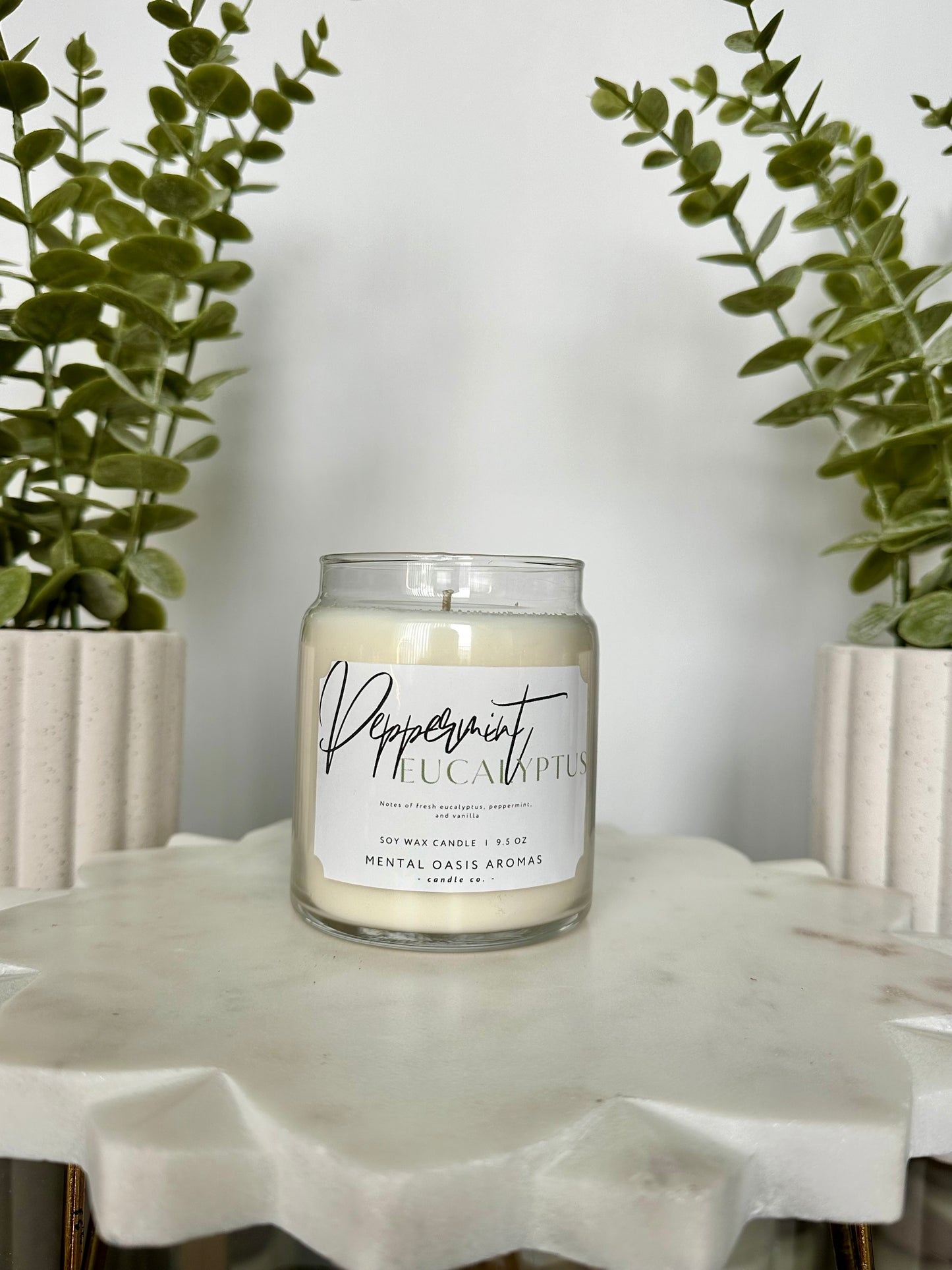 Peppermint Eucalyptus Soy Wax Candle