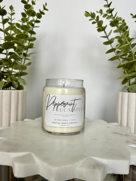 Peppermint Eucalyptus Soy Wax Candle